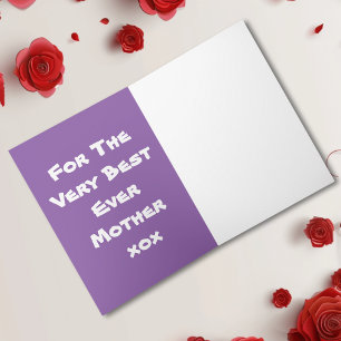 'Voor de allerbeste moeder ooit' Mauve Moederdag Kaart