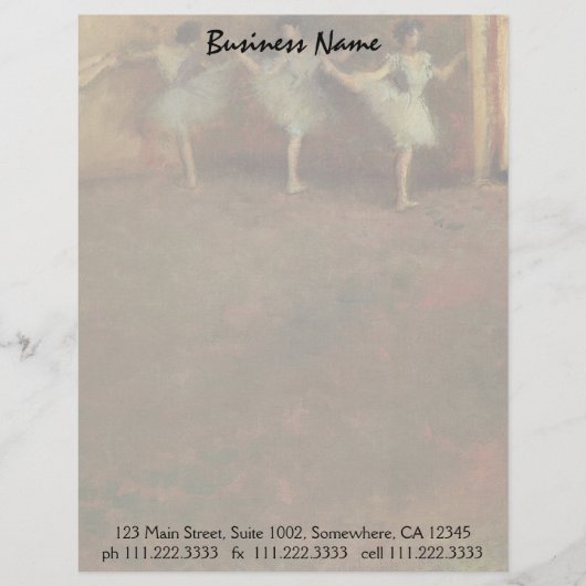 Voor de ballet van Edgar Degas,  kunst Briefhoofd Sjabloon (Voorkant)