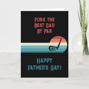 Voor de Beste Pap By Par Golf Thema Vaderdag Feestdagen Kaart