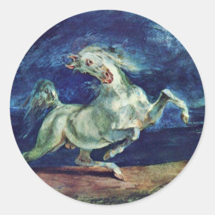 Voor de bliksemverbijsterde paarden ronde sticker