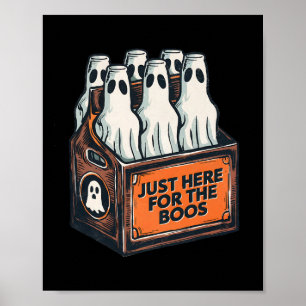 Voor de Boos Halloween 6 Pack Booze Ghost Beer Bot Poster
