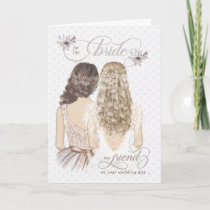 voor de Bride van Friend op haar trouwdag Taupe Kaart