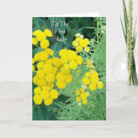 Voor de First Lady Bedankkaart (Voorkant)