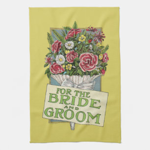 Voor de Gele -Stijlbloemen van de Bride & van de G Theedoek