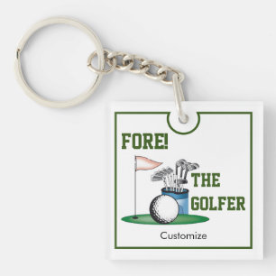 Voor de golfer acryl Sleutelhanger