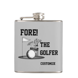 Voor de Golfer Vinyl gewikkelde kolf Heupfles