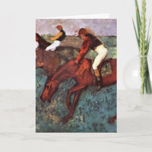 Voor de Jockeis-training starten - Degas Painting Kaart