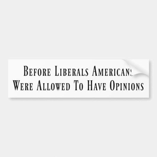 Voor de liberale Bumpersticker (Voorkant)