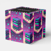 Voor de liefde van boeken roze kubus bedankdoosjes (Achterkant)