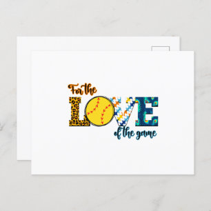 Voor de liefde van de game Softball Mam Leopard Briefkaart