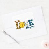 Voor de liefde van de game Softball Mam Leopard Vierkante Sticker (Envelop)
