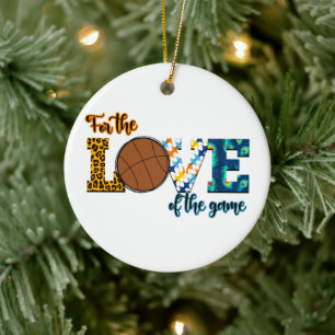 Voor de liefde van de spelBasketball Mam Leopard Keramisch Ornament