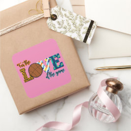 Voor de liefde van de spelBasketball Mam Leopard Vierkante Sticker