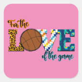 Voor de liefde van de spelBasketball Mam Leopard Vierkante Sticker (Voorkant)