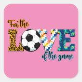 Voor de liefde van de spelmedaillerluipaard vierkante sticker (Voorkant)