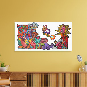 Voor de liefde van door Squid Fear City (2.5) Canvas Afdruk