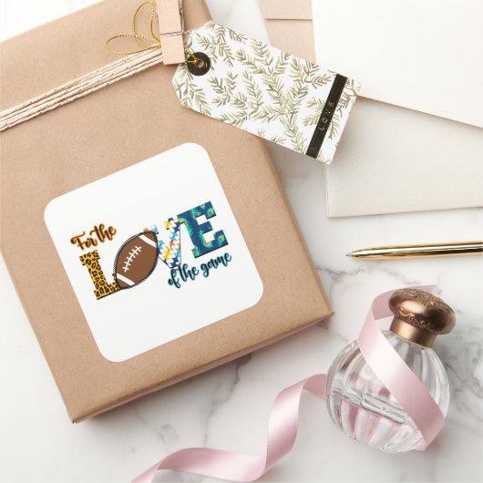 Voor de liefde van het Football van het Spel Vierkante Sticker (Geschenken)