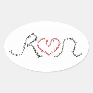 Voor de liefde van lopende bumpersticker ovale sticker