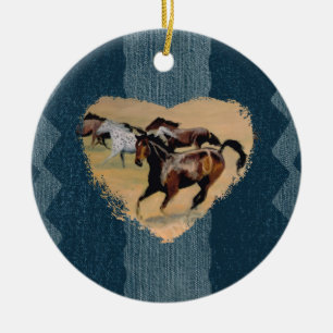 Voor de liefde van paarden keramisch ornament
