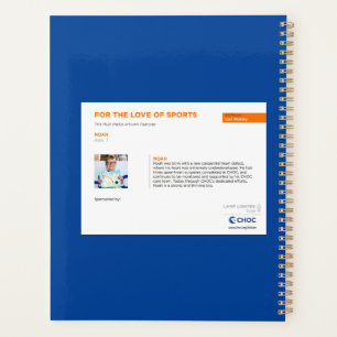Voor de liefde voor sport - Kinder kunst voor CHOC Planner