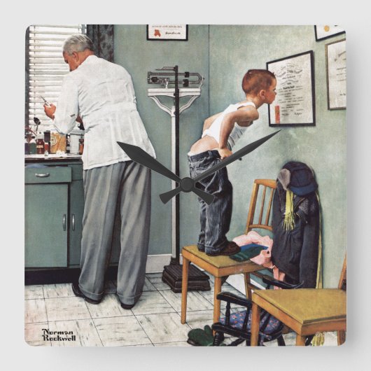 Voor de schok of bij de arts vierkante klok (Voorkant)