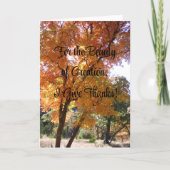 Voor de Schoonheid van de Schepping geef ik Bedank Kaart (Voorkant)