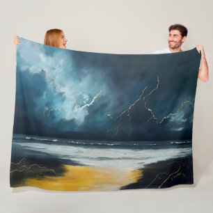 Voor De Storm – Abstract Zeelandschap Fleece Deken