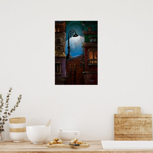 Voor de trein door J. Matthew Root Poster (Keuken)