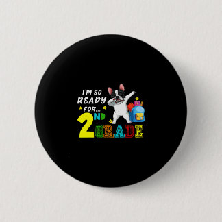 Voor de tweede klas Dabbing Franse Bulldog Terug n Ronde Button 5,7 Cm