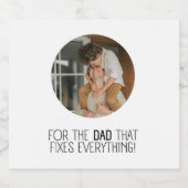 Voor de vader die alles oplost." bier etiket (Enkel label)