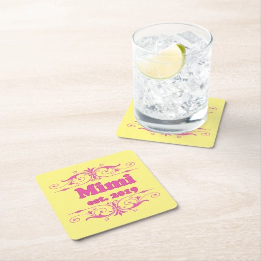 Voor die speciale "Mimi 2019" Vierkante Kartonnen Onderzetter (Insitu)