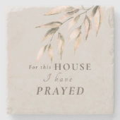 Voor dit huis heb ik gebeden Herfstloof Stenen Onderzetter (Voorkant)