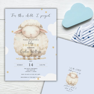 Voor dit kind heb ik de Schrift Blue Lamb Boy gebe Kaart
