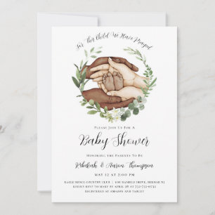 Voor dit kind hebben we gebeden Baby shower uitnod Kaart