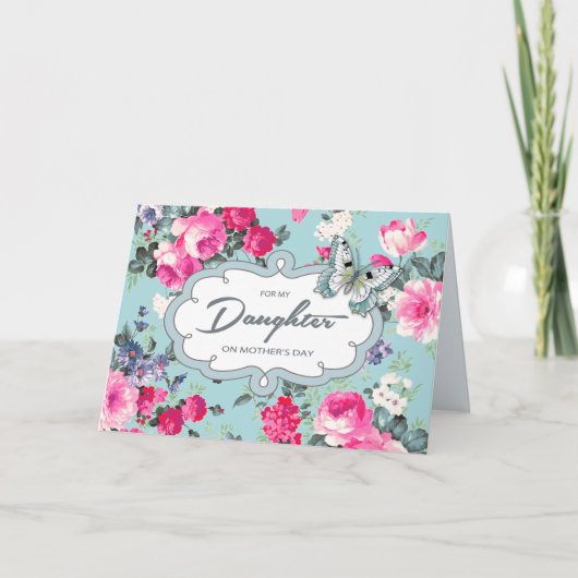 Voor Dochter op Moederdag.  Rozen Kaart (Voorkant)