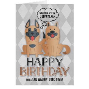 voor Dog Walker's Birthday Cute Dogs