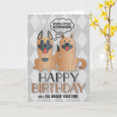 voor Dogs Birthday Cute Cartoon van de dierenarts Kaart (Gele Bloem)