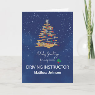 Voor Driving Instructor Christmas Tree aangepaste Kaart