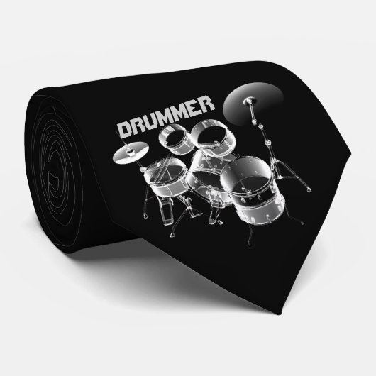 Voor drummers | Gepersonaliseerde cadeaus Stropdas (Opgerold)