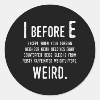 Voor E Engelse Grammar uitzonderingen op de regel Ronde Sticker