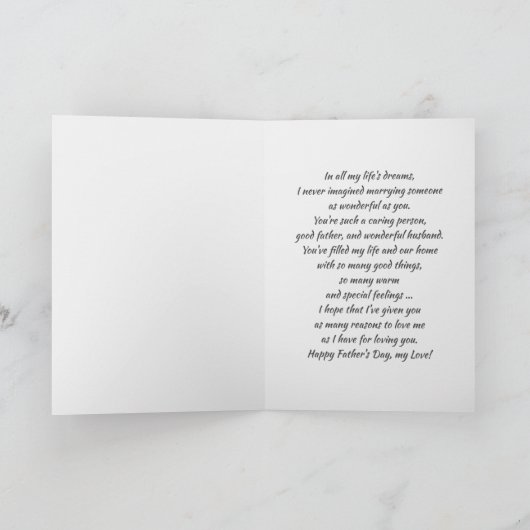 Voor echtgenoot op Vaderdag Aangepaste fotokaarten Kaart (Binnen)