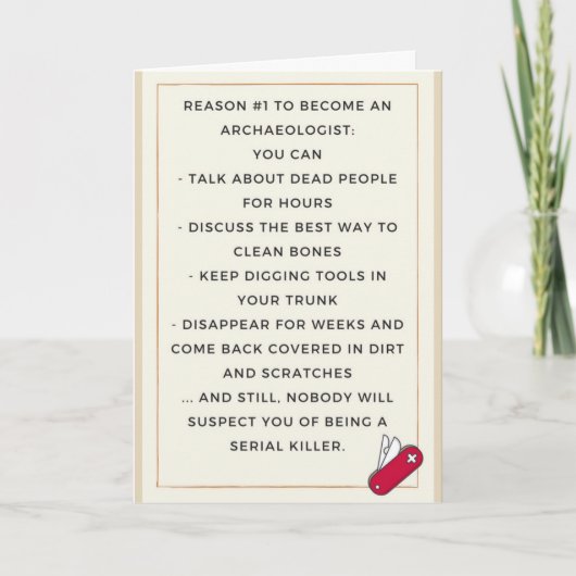 Voor een archeoloog vriend kaart (Voorkant)
