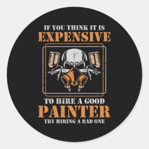 Voor een autoschilder ronde sticker