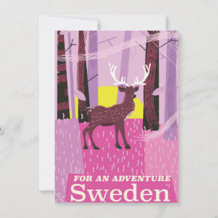 Voor een avontuur Zweden retro reisposter Kaart
