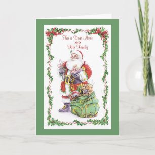 Voor een Beste Nicht en Haar Familie Feestdagen Kaart