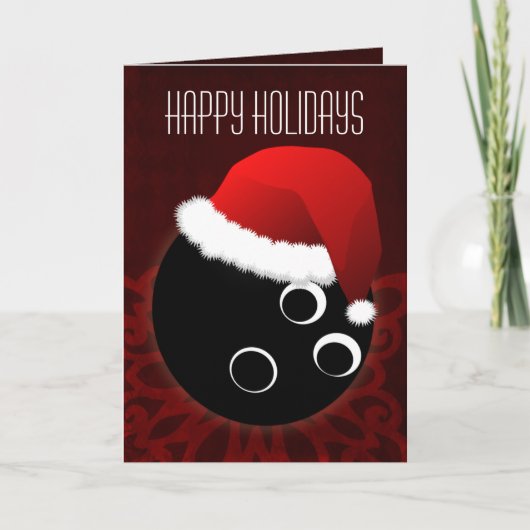 voor een bowler kerstKaart Feestdagen Kaart (Voorkant)