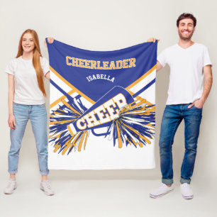 Voor een Cheerleader 📣 - Blauw, Goud & Wit Fleece Deken