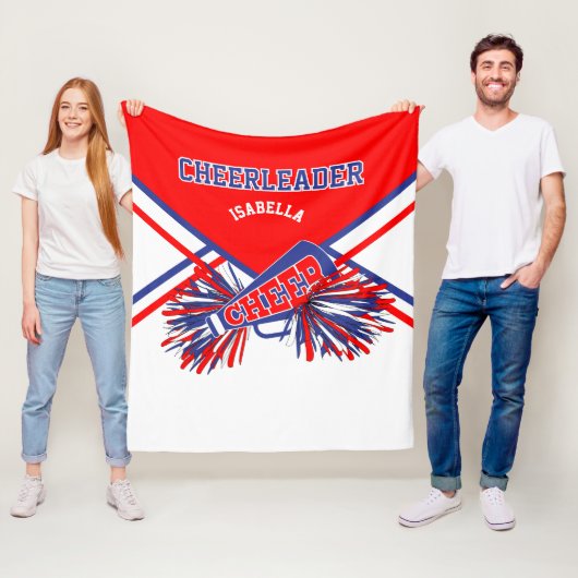 Voor een Cheerleader 📣 - blauw, wit en rood 2 Fleece Deken (In situ)