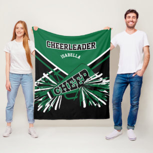 Voor een Cheerleader 📣 - Donkergroen, wit en zwar Fleece Deken