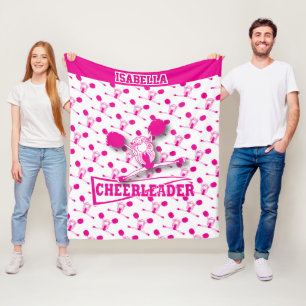 Voor een Cheerleader - Hot Pink en White Fleece Deken